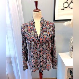Express slim fit portofino blouse sugar skulls women’s size small